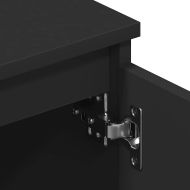 ТВ шкаф, черен, 140x40x35,5 см, инженерно дърво