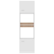 Шкаф за микровълнова фурна "Lyon", бял, 60x57x207 см, инженерно дърво