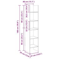 Библиотека, дъб сонома, 40x35x180 см, инженерно дърво