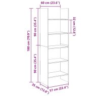 Библиотека, дъб сонома, 60x35x180 см, инженерно дърво