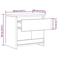 Нощни шкафчета, 2 бр, бели, 40x30x39 см, инженерно дърво