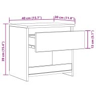 Нощно шкафче, черно, 40x30x39 см, инженерно дърво