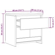 Нощно шкафче, бял гланц, 40x30x39 см, инженерно дърво