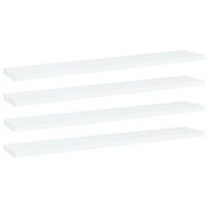 Рафтове за етажерка, 4 бр, бели, 60x10x1,5 см, инженерно дърво