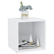 ТВ шкафове, 2 бр, бели, 37x35x37 см, инженерно дърво