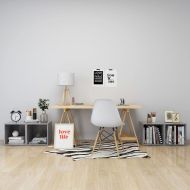 ТВ шкафове, 4 бр, бетонно сиви, 37x35x37 см, инженерно дърво