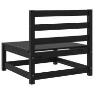 Градински средни дивани от палети, 2 бр, черни, бор масив