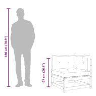 Градински 2-местен диван с възглавници, борово дърво масив