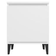 Нощно шкафче с метални крака, бяло, 40x30x50 см