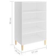 Бюфет, бял, 57x35x90 см, инженерно дърво