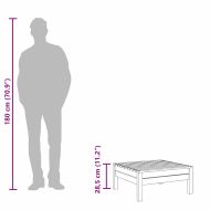 Градинска табуретка, бяла, борово дърво масив