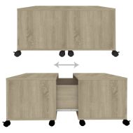 Маса за кафе, дъб сонома, 75x75x38 см, инженерно дърво