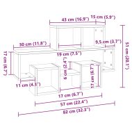 Стенен рафт във форма на кола, дъб сонома, 82x15x51 см