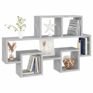 Стенен рафт във форма на кола, бетонно сив, 82x15x51 см