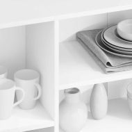 Бюфет, бял, 120x30x75 см, инженерно дърво