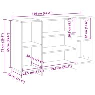 Сайдборд, дъб сонома, 120x30x75 см, инженерно дърво