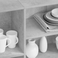 Сайдборд, бетонно сив, 120x30x75 см, инженерно дърво