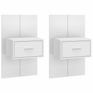 Нощни шкафчета за стенен монтаж, 2 бр, бели