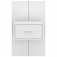 Нощни шкафчета за стенен монтаж, 2 бр, бели