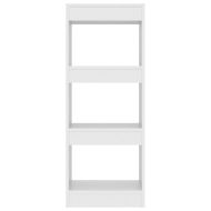 Библиотека/разделител за стая бяла 40x30x103 см инженерно дърво