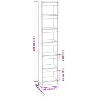 Библиотека/разделител за стая, бяла, 40x30x198 см