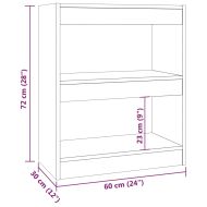 Библиотека/разделител за стая, бетонно сива, 60x30x72 см