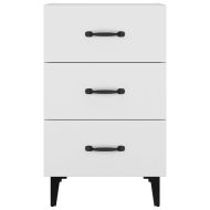 Нощно шкафче, черно, 40x40x66 см, инженерно дърво