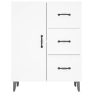 Сайдборд, бял, 69,5x34x90 см, инженерно дърво