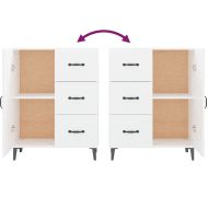 Сайдборд, бял, 69,5x34x90 см, инженерно дърво