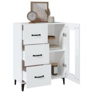 Сайдборд, бял, 69,5x34x90 см, инженерно дърво