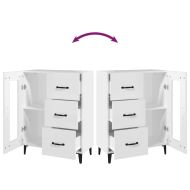 Сайдборд, бял, 69,5x34x90 см, инженерно дърво