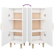 Сайдборд, бял, 34,5x34x90 см, инженерно дърво