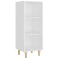 Сайдборд, бял, 34,5x32,5x90 см, инженерно дърво