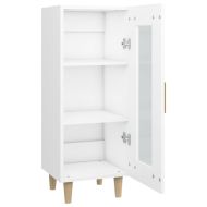 Сайдборд, бял, 34,5x34x90 см, инженерно дърво