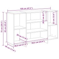 Сайдборд, опушен дъб, 120x30x75 см, инженерно дърво
