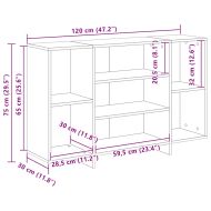 Сайдборд, сив сонома, 120x30x75 см, инженерно дърво
