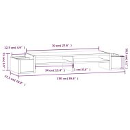 Поставка за монитор, 100x27,5x15 см, бор масив