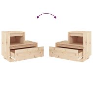 Нощни шкафчета, 2 бр, 60x34x51 см, борово дърво масив