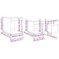 Стифиращи маси, 3 бр, опушен дъб, инженерно дърво