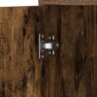 Шкаф за баня, опушен дъб, 30x30x183,5 см, инженерно дърво