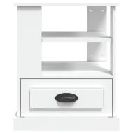 Странична маса, бяла, 50x50x60 см, инженерно дърво