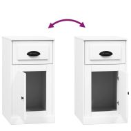 Страничен шкаф с чекмедже, бял, 40x50x75см инженерно дърво