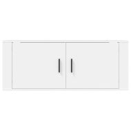 ТВ шкаф за стенен монтаж, бял, 100x34,5x40 см