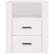 Нощно шкафче, бяло, 50x36x60 см, инженерно дърво