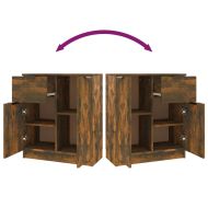 Сайдборд, опушен дъб, 60x30x70 см, инженерно дърво