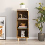 Сайдборд, опушен дъб, 34,5x32,5x90 см, инженерно дърво