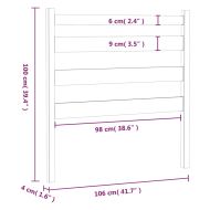Горна табла за легло, меденокафява, 106x4x100 см, бор масив