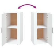 Сайдборд, бял, 40x33x70 см, инженерно дърво