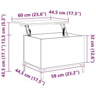 Кафе маса, бяла, 60x44,5x45 см, инженерно дърво