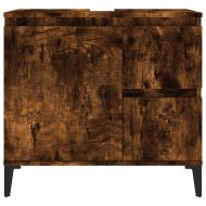 Шкаф за баня, опушен дъб, 65x33x60 см, инженерно дърво